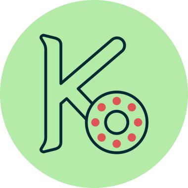 Büyük K web simgesi vektör illüstrasyonu