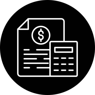 Basit muhasebe düz simgesi vektör illüstrasyonu.