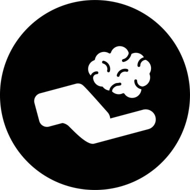 Beyin simgesi, vektör illüstrasyonu basit tasarım