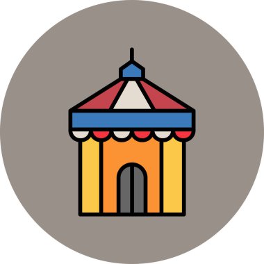 Sirk çadırı simgesi, vektör illüstrasyonu