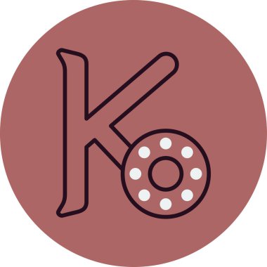 Büyük K web simgesi vektör illüstrasyonu