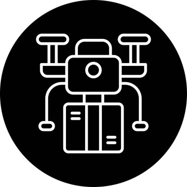 Drone simgesi, vektör illüstrasyonu basit tasarım