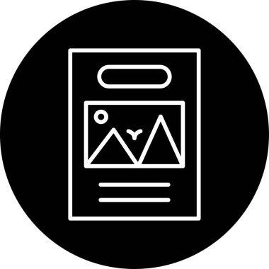 Dağlı bir poster. Basit web illüstrasyonu 