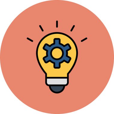 Basit fikir simgesi, vektör illüstrasyonu