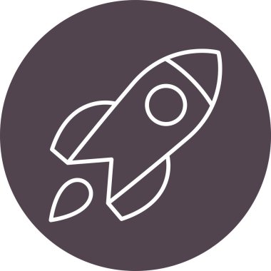 Roket. Web simgesi basit illüstrasyon 