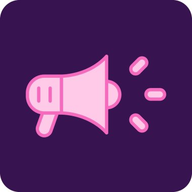 megafon hoparlörü simgesi, basit vektör illüstrasyonu 