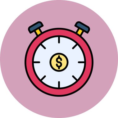 Saat web simgesi, vektör illüstrasyonu