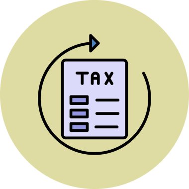 Web arayüzü tasarımı için bir vergi belgesinin temiz vektör çizimi.