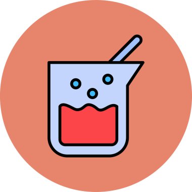 Beaker modern simgesinin vektör illüstrasyonu                          