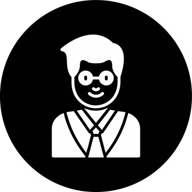 Profesör Avatar simgesi, vektör illüstrasyonu 