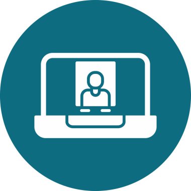 Soyut bir tasarım içinde bir video çağrı simgesinin düz stil illüstrasyonu.