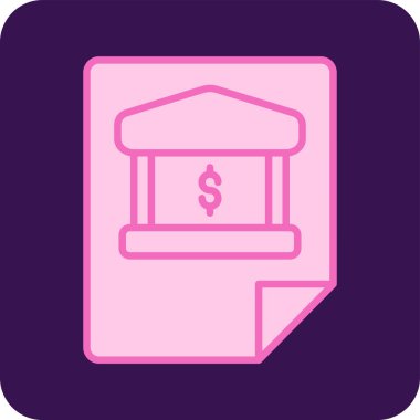 Banka Bildirimi web simgesi vektör illüstrasyonu