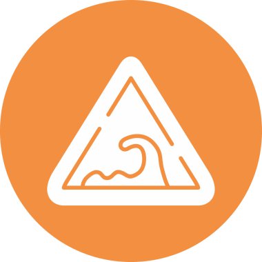 Büyük dalga yol işaretinin basit doğrusal çizimi