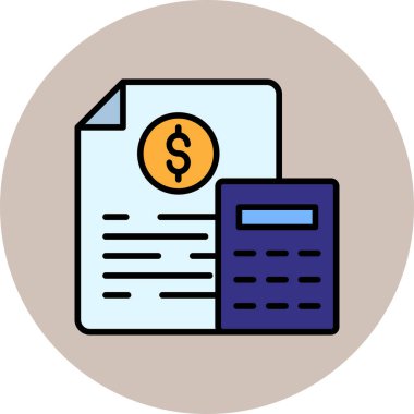 Basit muhasebe düz simgesi vektör illüstrasyonu.