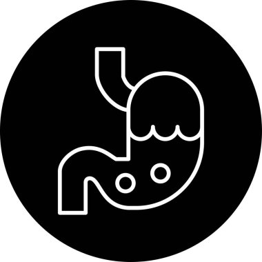 Mide ağrısı web simgesi vektör illüstrasyonu