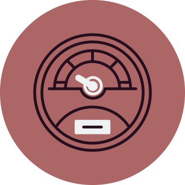 Speedometer web simgesi, vektör illüstrasyonu