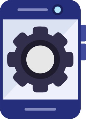 Akıllı telefon simgesinin basit tasarımı, vektör biçimi illüstrasyonu