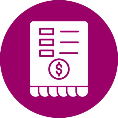 iş makbuzu simgesi, vektör illüstrasyonu