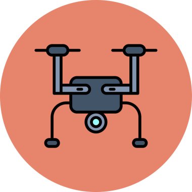 Drone simgesi, vektör illüstrasyonu basit tasarım