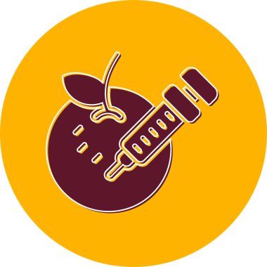 Basit meyve serisi şırıngalı, transgenik konsept.