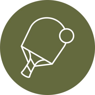 Pinpon raketi ve küçük topun grafik sanatı  