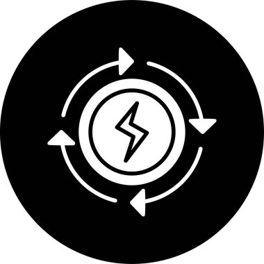 Yenilenebilir Enerji, eko enerji ikonu vektör çizimi