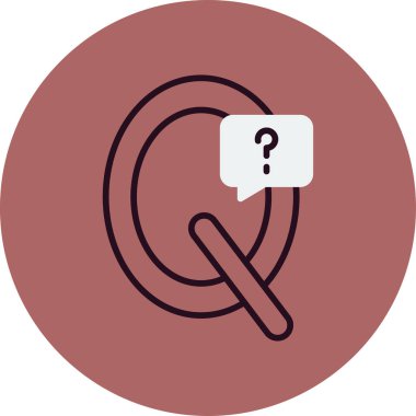 Alfabe için büyük harf Q harfi ve soru işareti