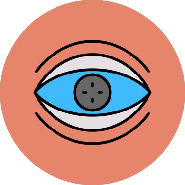 Biyonik Kontak Lens Web simgesi, vektör illüstrasyonu