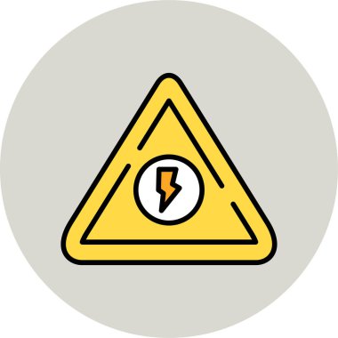 Yüksek Voltaj simgesi, vektör illüstrasyonu