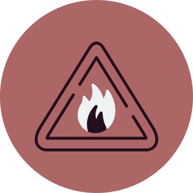 Yangın. Web simgesi basit illüstrasyon 