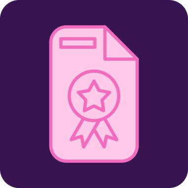 Sertifika simgesi, vektör illüstrasyonu basit tasarım