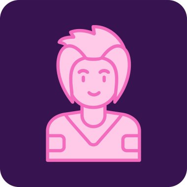 kadın web simgesi vektör illüstrasyonu