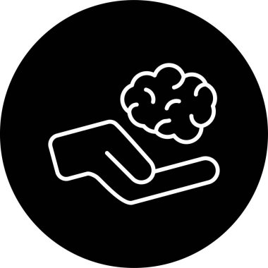 Beyin simgesi, vektör illüstrasyonu basit tasarım