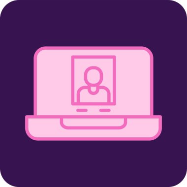 Soyut düz biçimli video arama simgesi vektör illüstrasyonu 