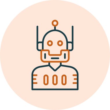 Çizgi film androidinin basit çizimi 