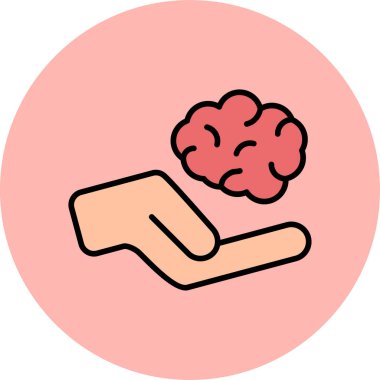 Beyin simgesi, vektör illüstrasyonu basit tasarım