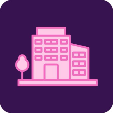 Şehir binası simgesi, vektör illüstrasyonu basit tasarım