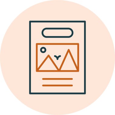 Dağlı bir poster. Basit web illüstrasyonu 