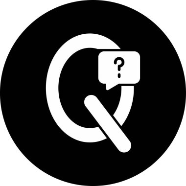 Web alfabesi için büyük harf Q harfi ve soru işareti