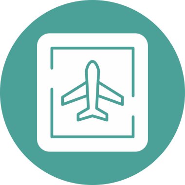 Havalimanı tabelası çizimi. Basit ağ simgesi 