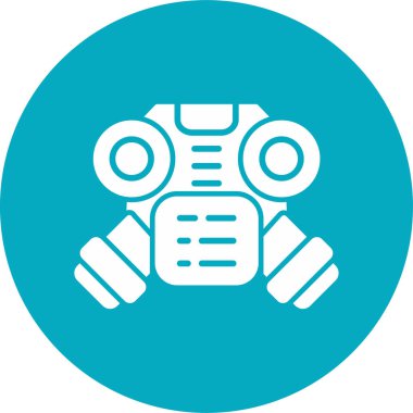 Gaz Maskesi ağ simgesi vektör çizimi