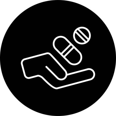 Hap ikonu tutan bir adamın vektör çizimi