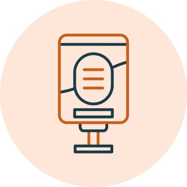 Mupi web simgesi vektör illüstrasyonu