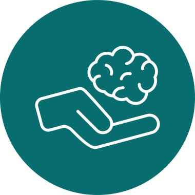 Beyin simgesi, vektör illüstrasyonu basit tasarım