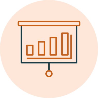 sunum simgesi, vektör illüstrasyonu basit tasarım