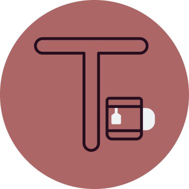 Büyük harf T web simgesi vektör çizimi