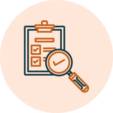 Denetim belgesi simgesi, vektör illüstrasyonu