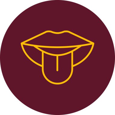 dudak ve dil simgesi, vektör illüstrasyonu