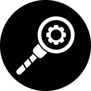 Renkli, soyut bir büyüteçin vektör çizimi.