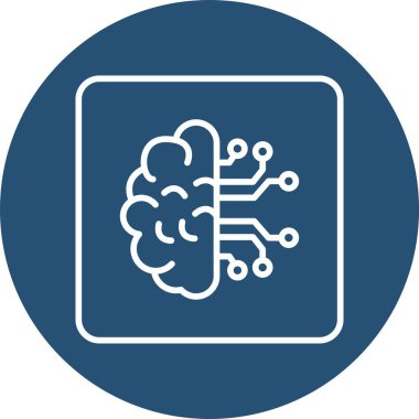 Yapay Zeka web simgesi, vektör illüstrasyonu